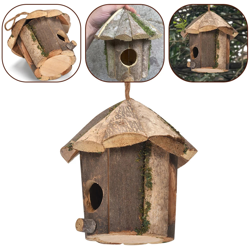 Rustic Wooden Hanging Birdhouse, 16 cm - alternate view 6