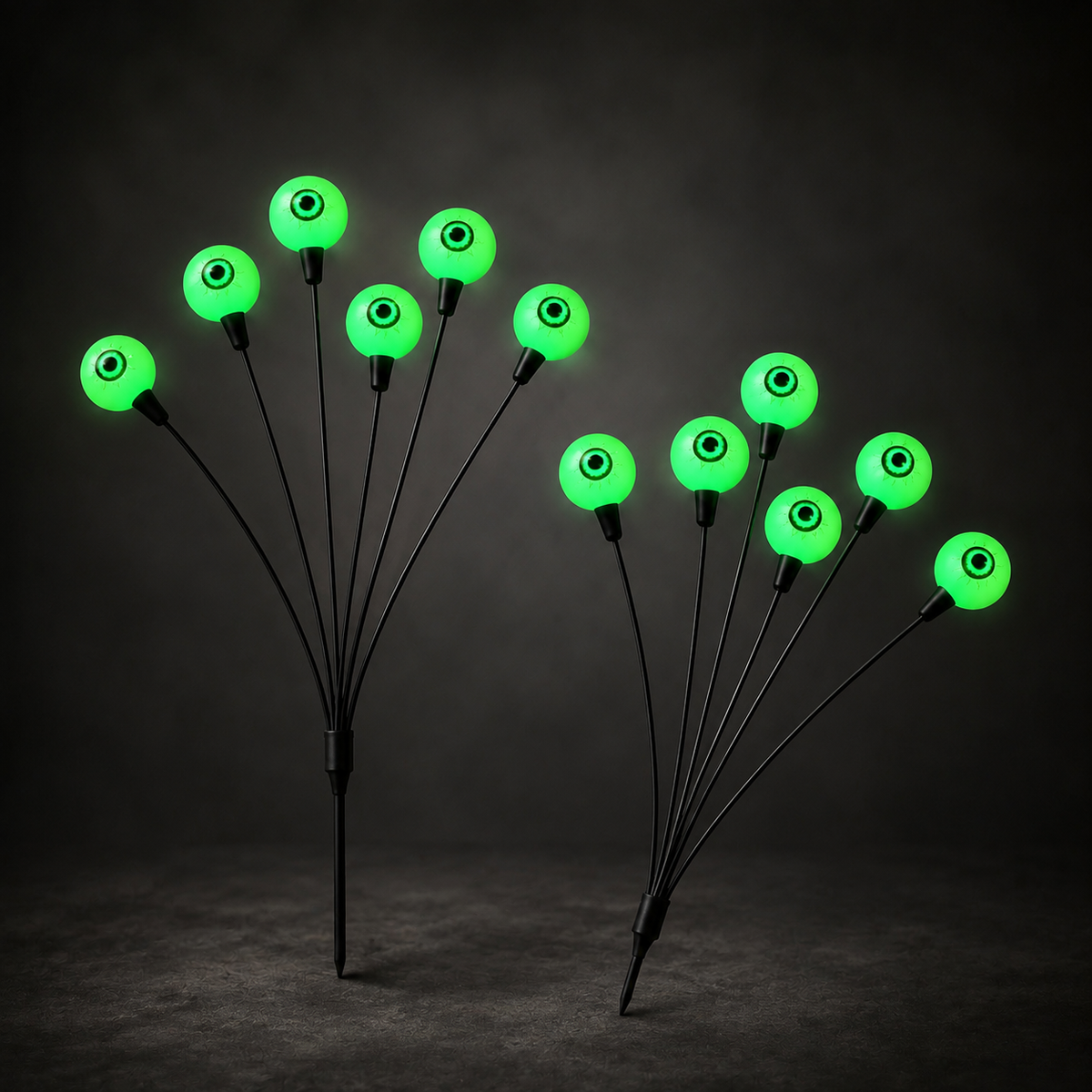 Green Solar Eyeball Lights, Set of 2 Stakes with 12 LEDs for Halloween Garden and Pathway Decor, product view 10