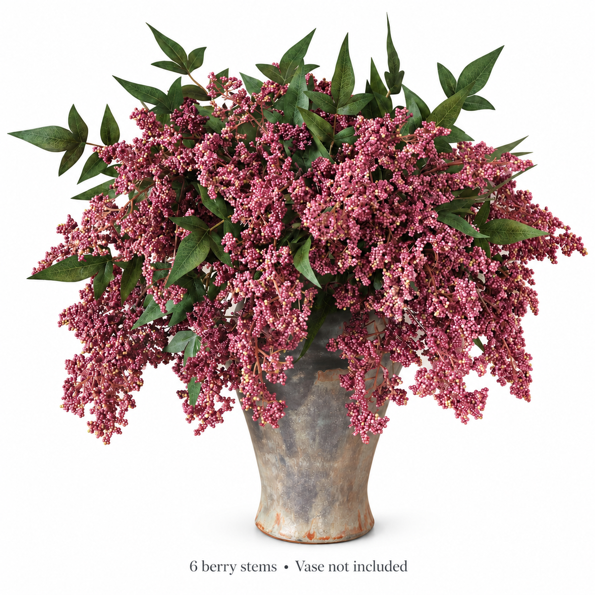 Six dusty-plum nandina berry stems — inclusions