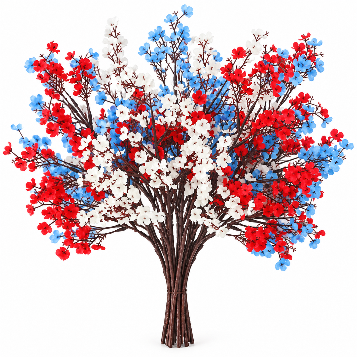 Ten red white and blue artificial baby's breath stems - product detail 10