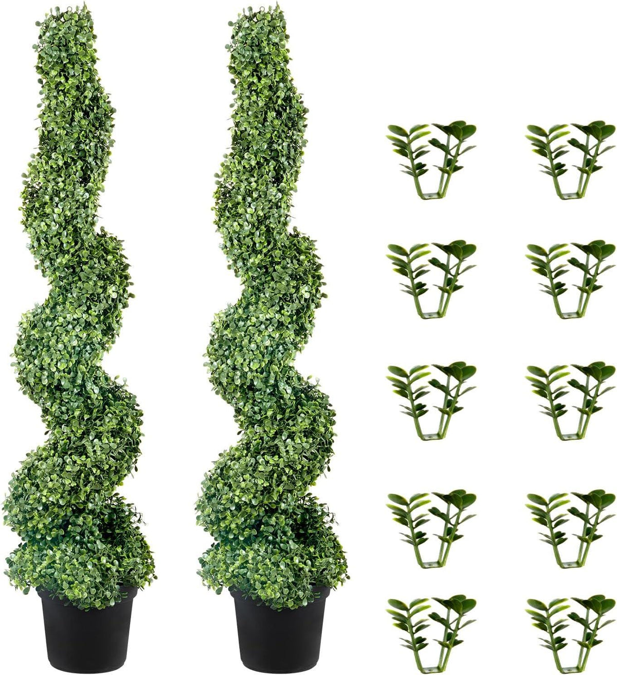 4FT UV Resistant Boxwood Spiral Topiary Trees Set of 2 — detail view 9