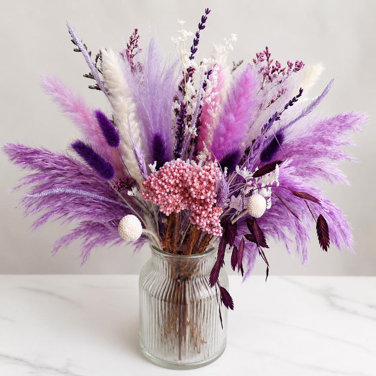 17-Inch Purple Dried Pampas Grass Bouquet — detail view 12