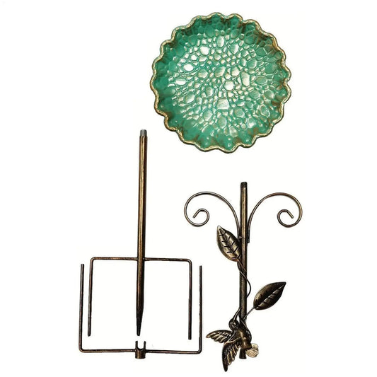 Adjustable metal standing bird bath for a garden