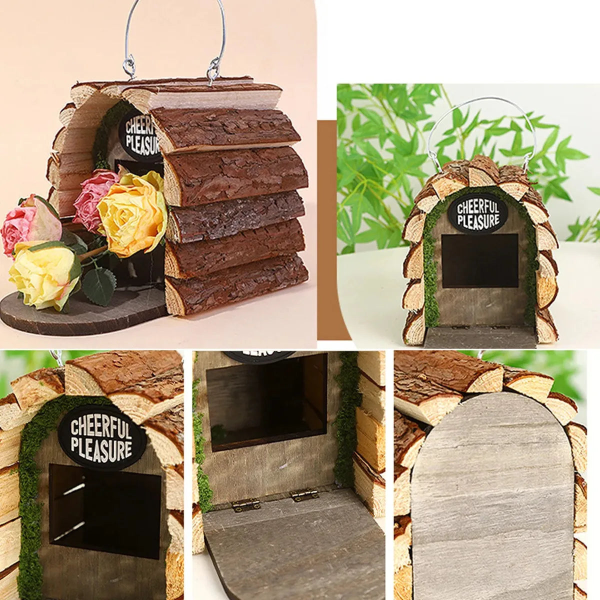 Natural Wooden Hanging Birdhouse - alternate view 6