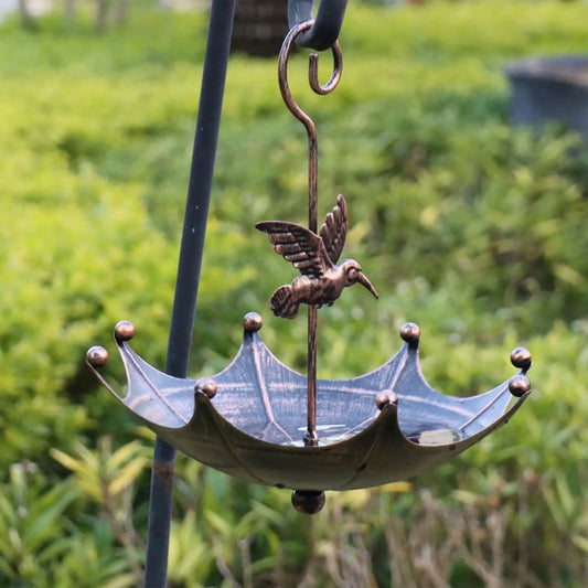 Antique-Style Umbrella Bird Feeder & Bath