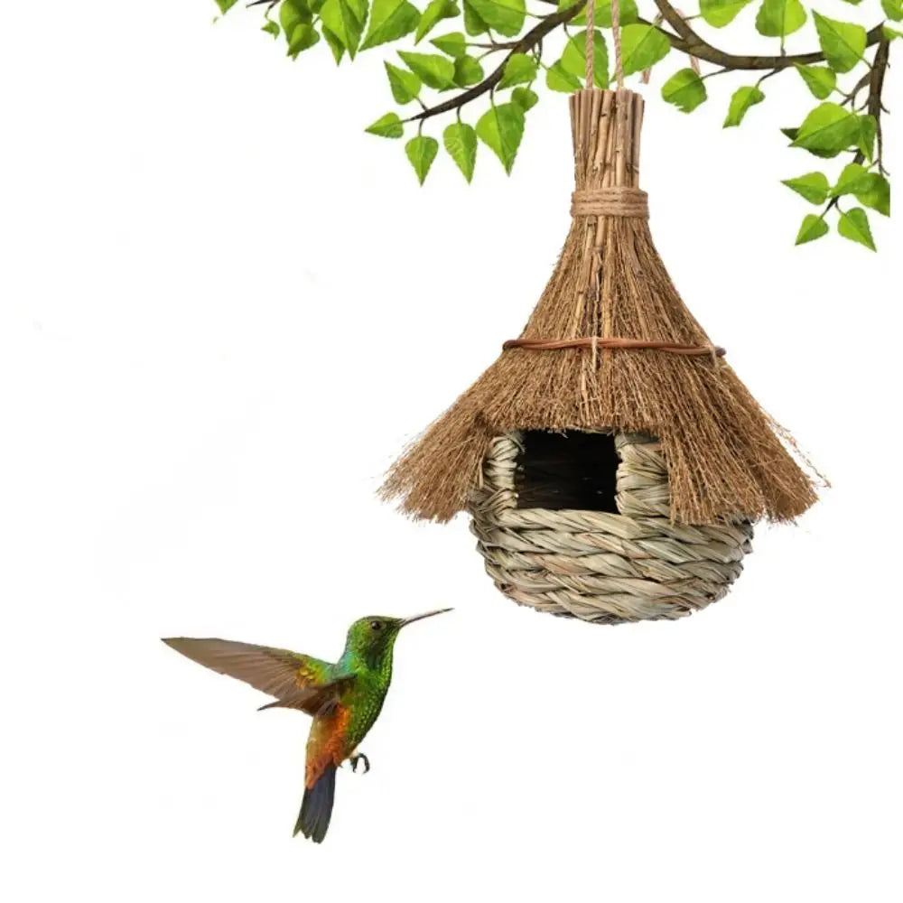 Handwoven Grass Hanging Bird Hut - alternate view 3