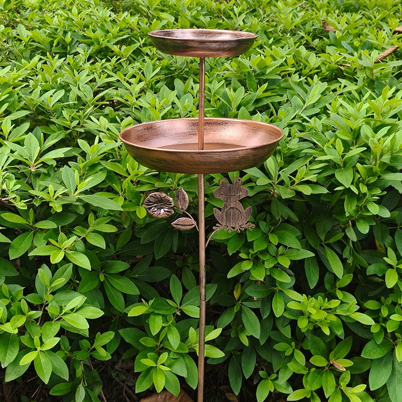 Vintage Copper-Tone Two-Tier Bird Feeder & Bath - alternate view 2