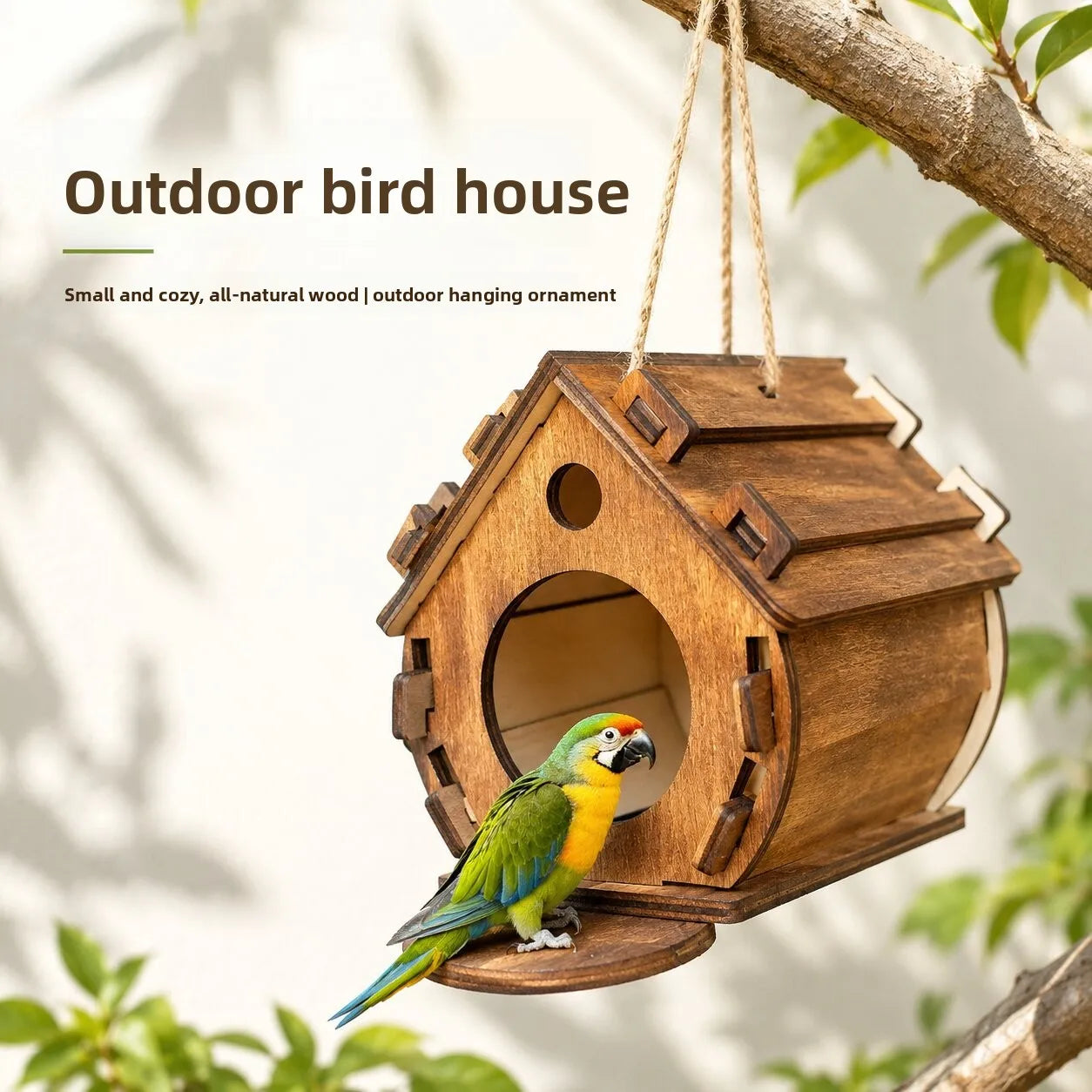 DIY Wooden Hanging Bird Feeder House
