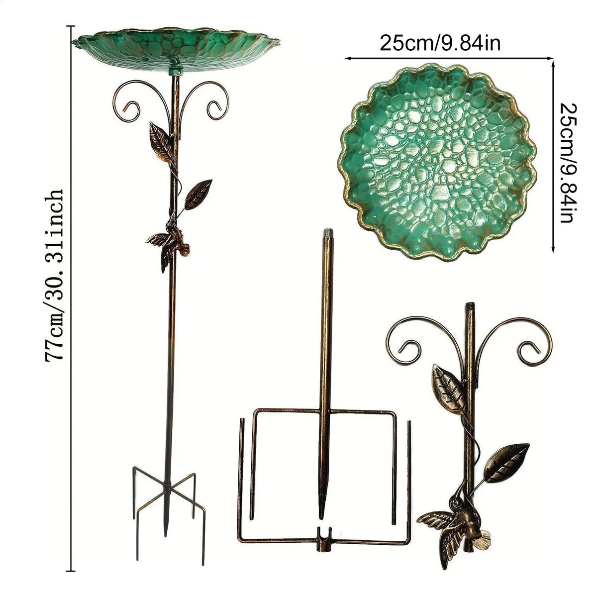 Adjustable Metal Standing Bird Bath, 77 cm - alternate view 6