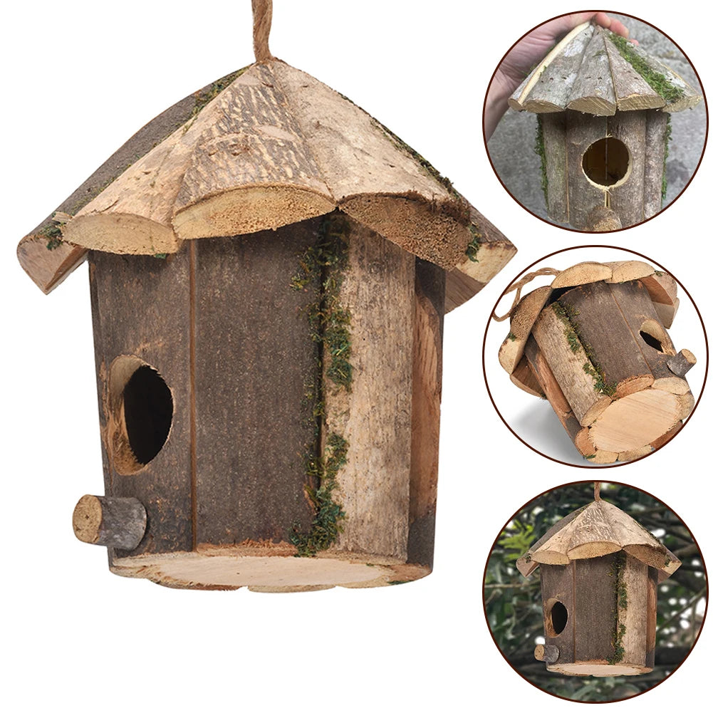 Rustic Wooden Hanging Birdhouse, 16 cm - alternate view 3