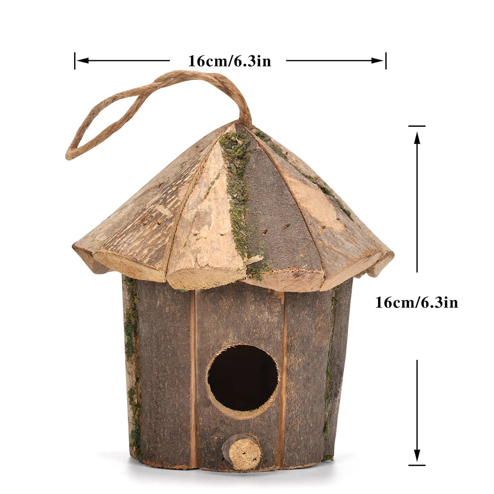 Rustic Wooden Hanging Birdhouse, 16 cm - alternate view 5