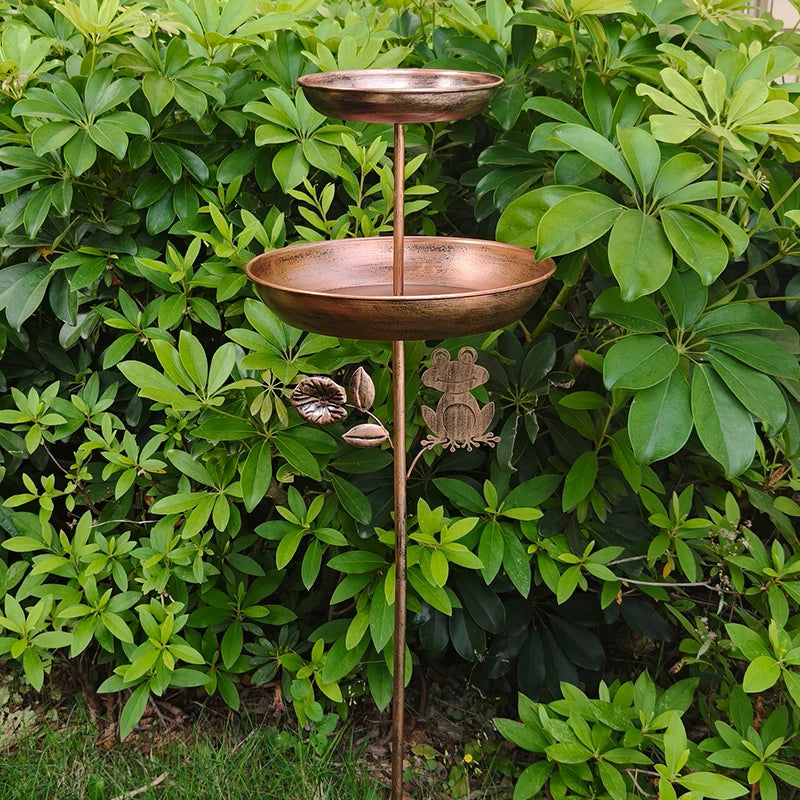 Vintage Copper-Tone Two-Tier Bird Feeder & Bath - alternate view 4