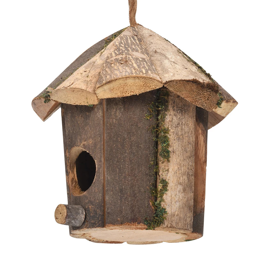 Rustic Wooden Hanging Birdhouse, 16 cm