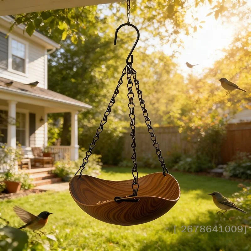 Vintage Wood Hanging Bird Feeder, 2 Styles - alternate view 3