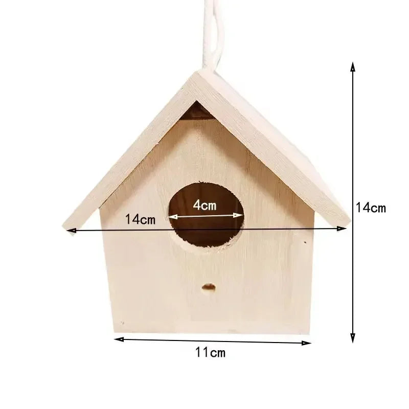 Natural Wood Hanging Birdhouse with Perch - alternate view 4