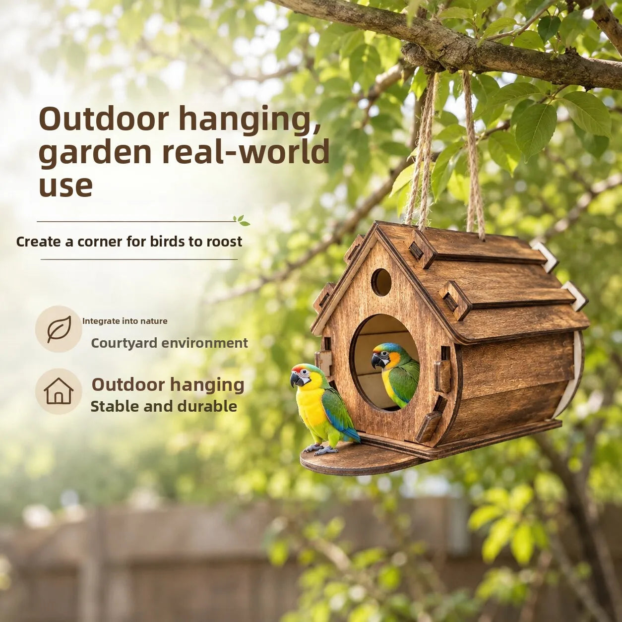 DIY Wooden Hanging Bird Feeder House - alternate view 2