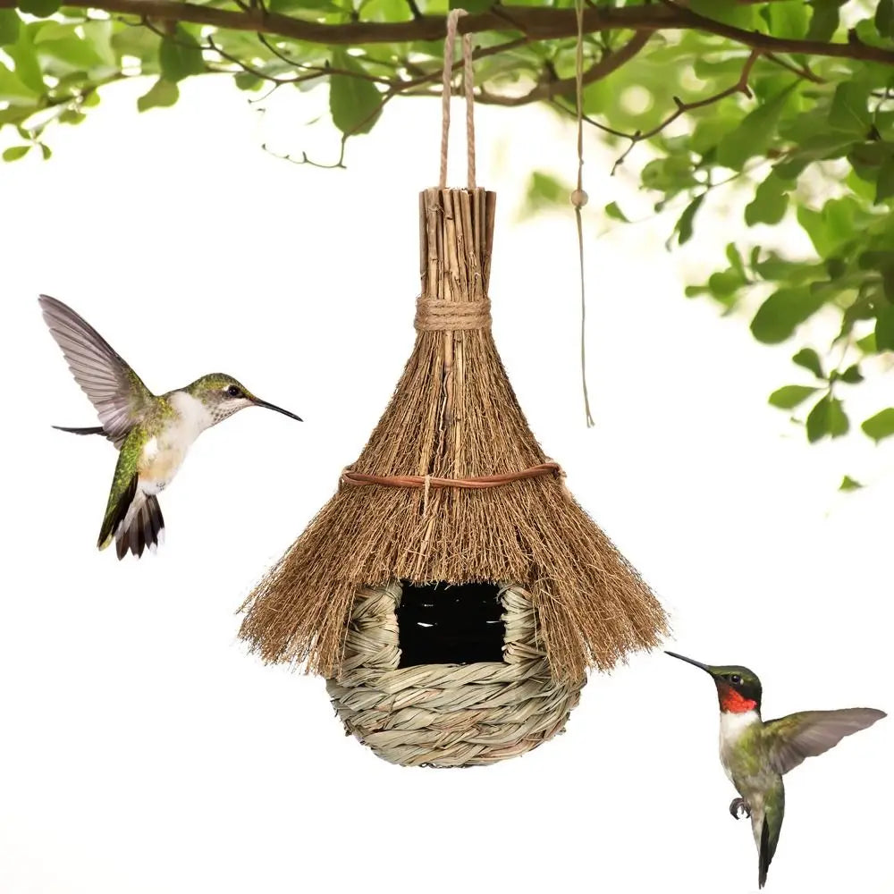 Handwoven Grass Hanging Bird Hut
