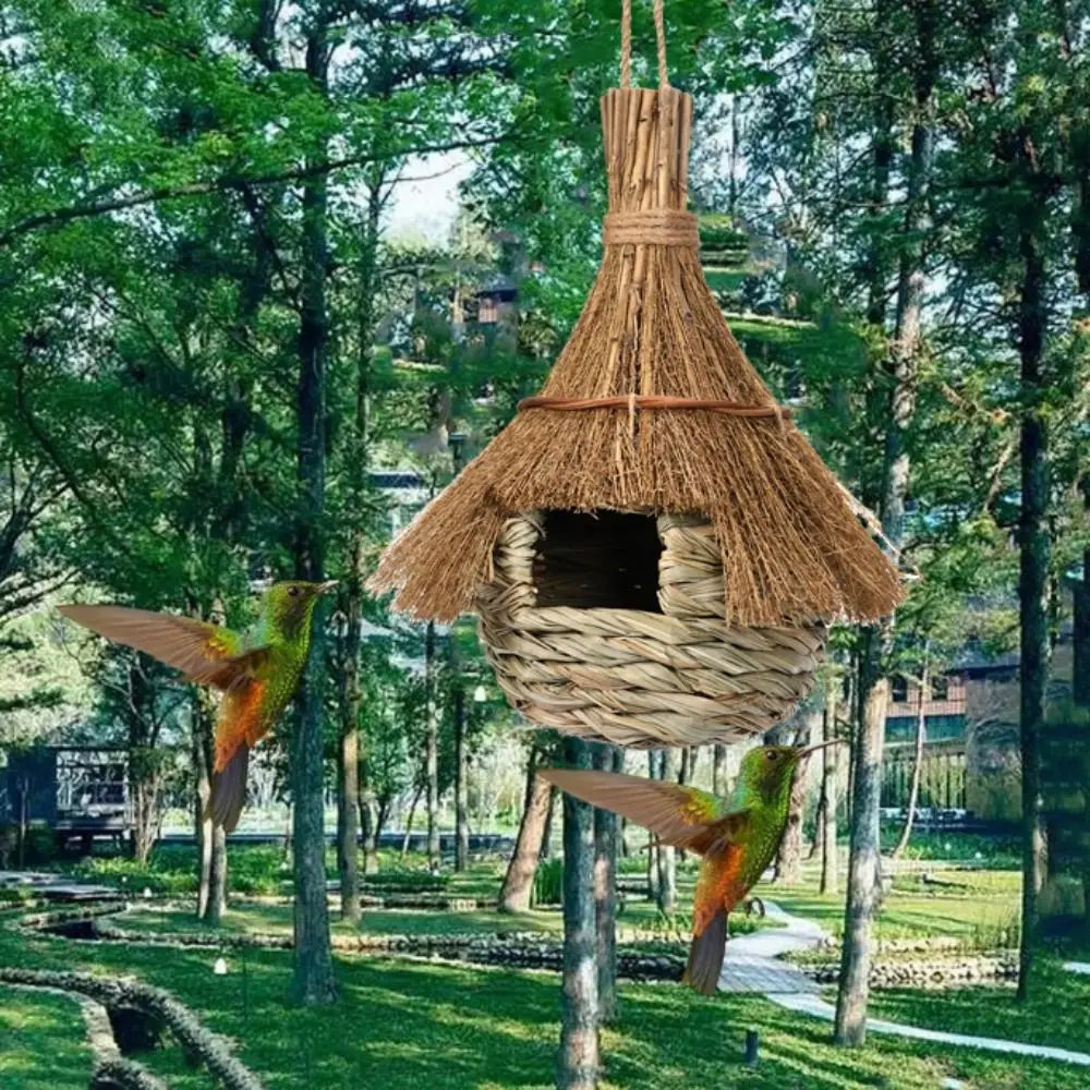 Handwoven Grass Hanging Bird Hut - alternate view 4
