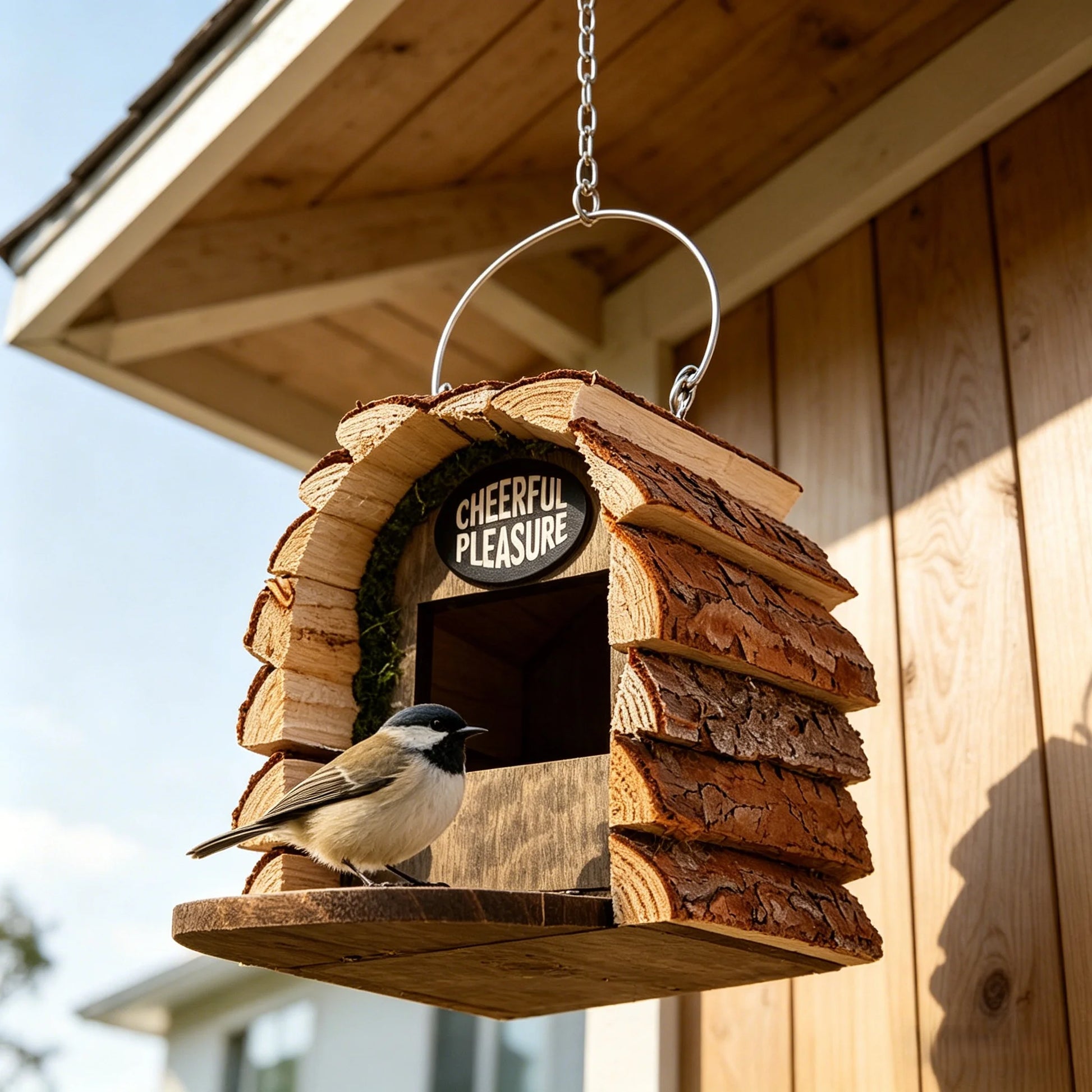 Natural Wooden Hanging Birdhouse