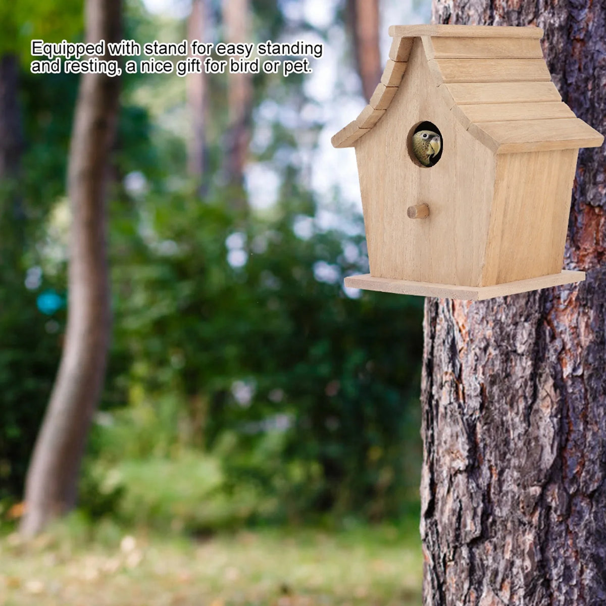 Wooden Bird Breeding Box with Perch - alternate view 5