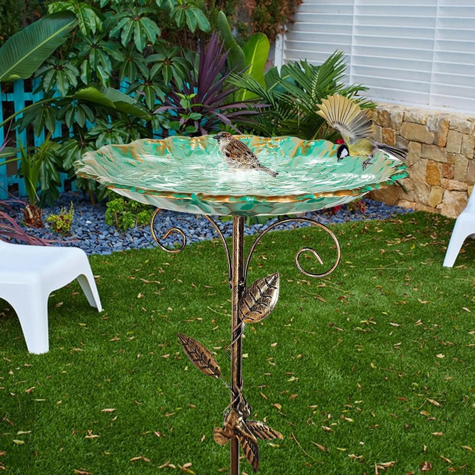 Adjustable Metal Standing Bird Bath, 77 cm - alternate view 3