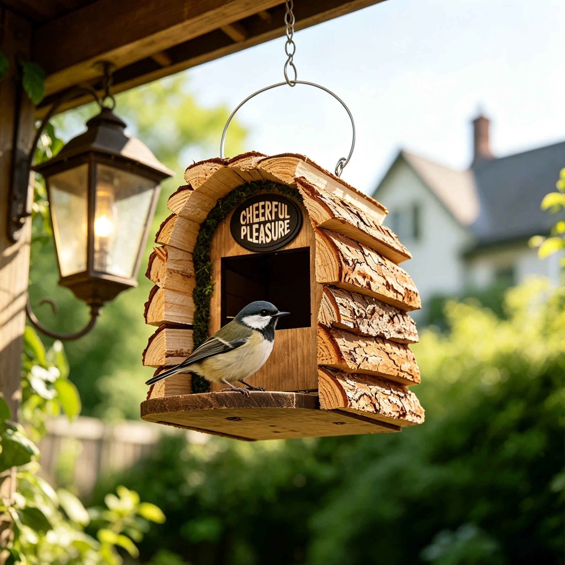 Natural Wooden Hanging Birdhouse - alternate view 3