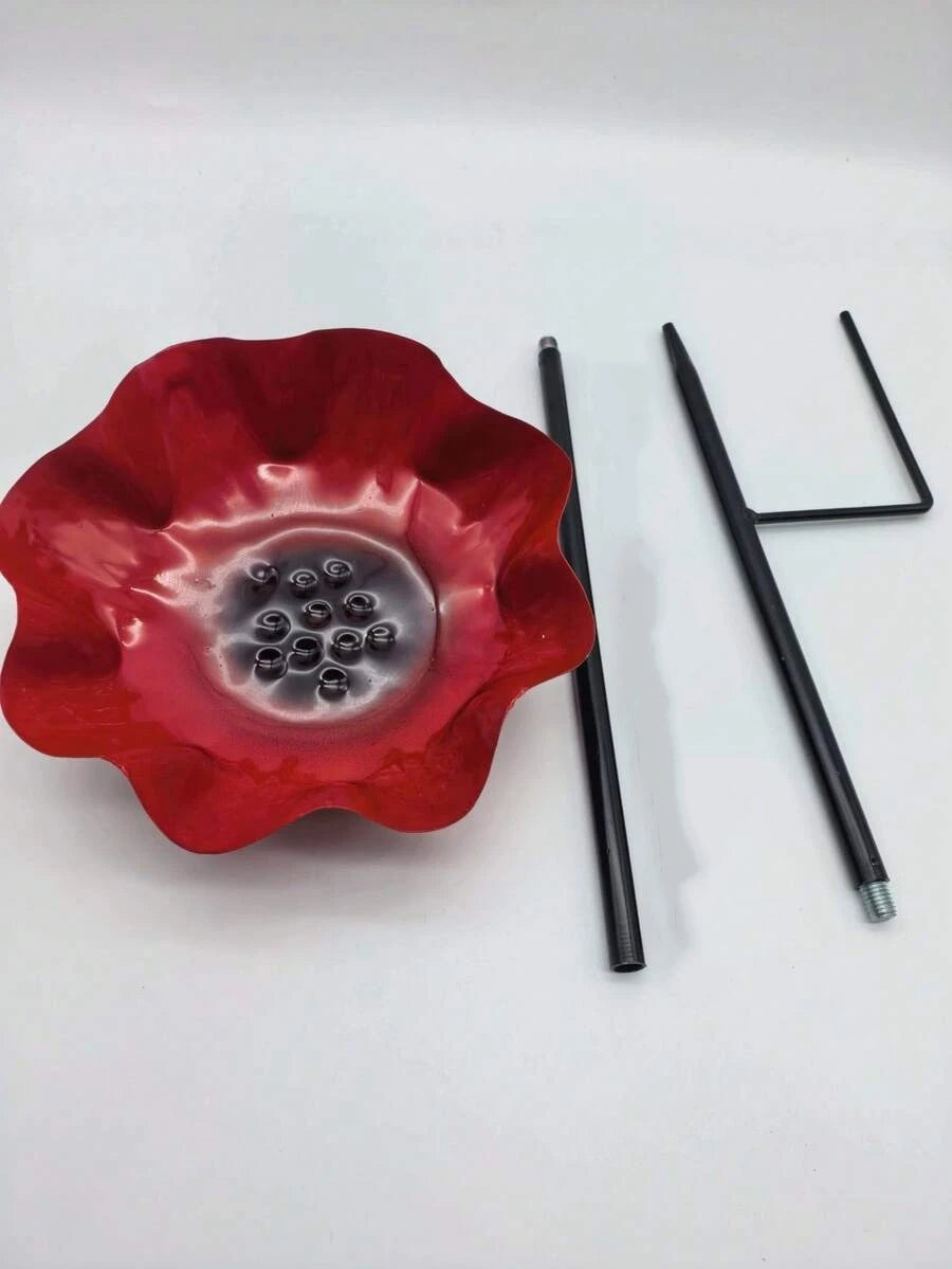 Red Floral Metal Garden Bird Feeder - alternate view 7