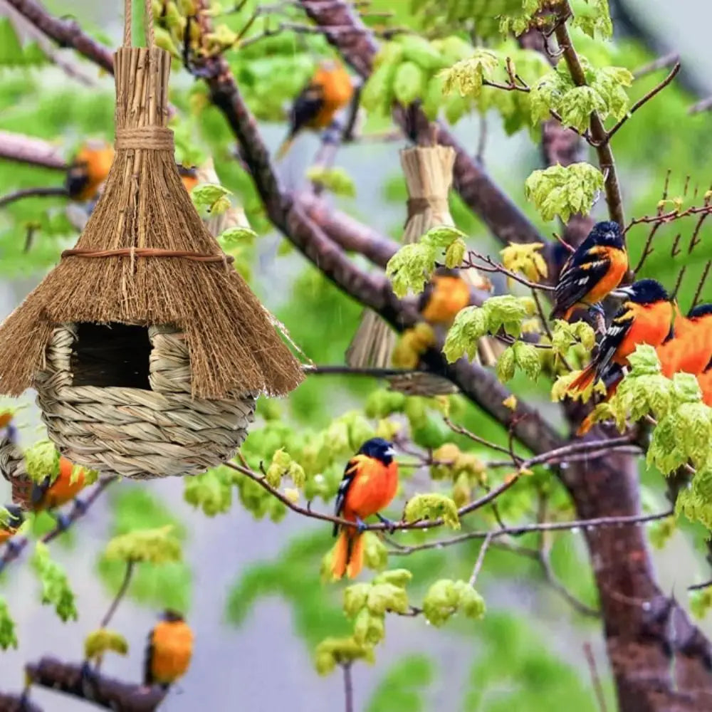 Handwoven Grass Hanging Bird Hut - alternate view 2