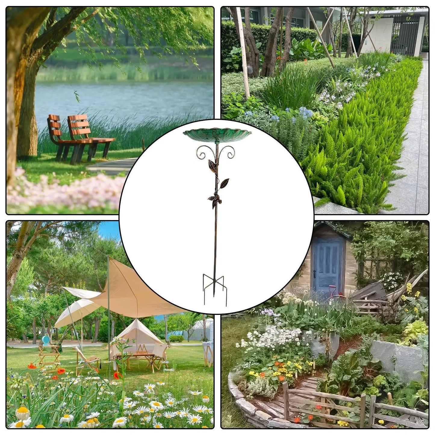 Adjustable Metal Standing Bird Bath, 77 cm - alternate view 5