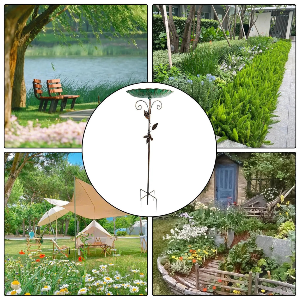 Adjustable Metal Standing Bird Bath, 77 cm - alternate view 5
