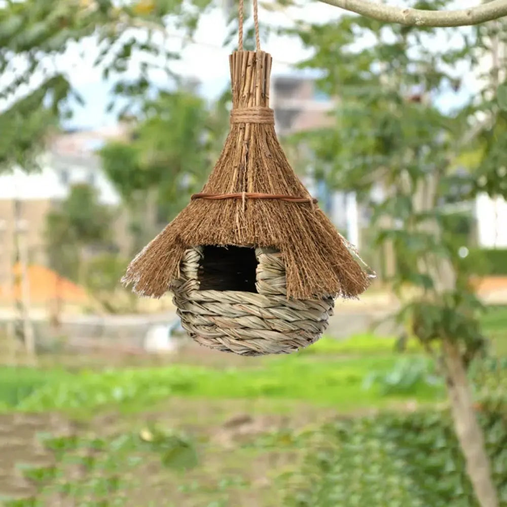 Handwoven Grass Hanging Bird Hut - alternate view 5