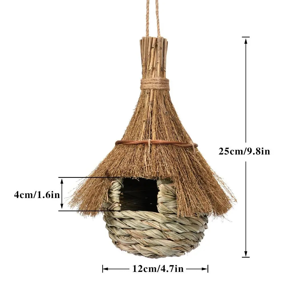 Handwoven Grass Hanging Bird Hut - alternate view 6