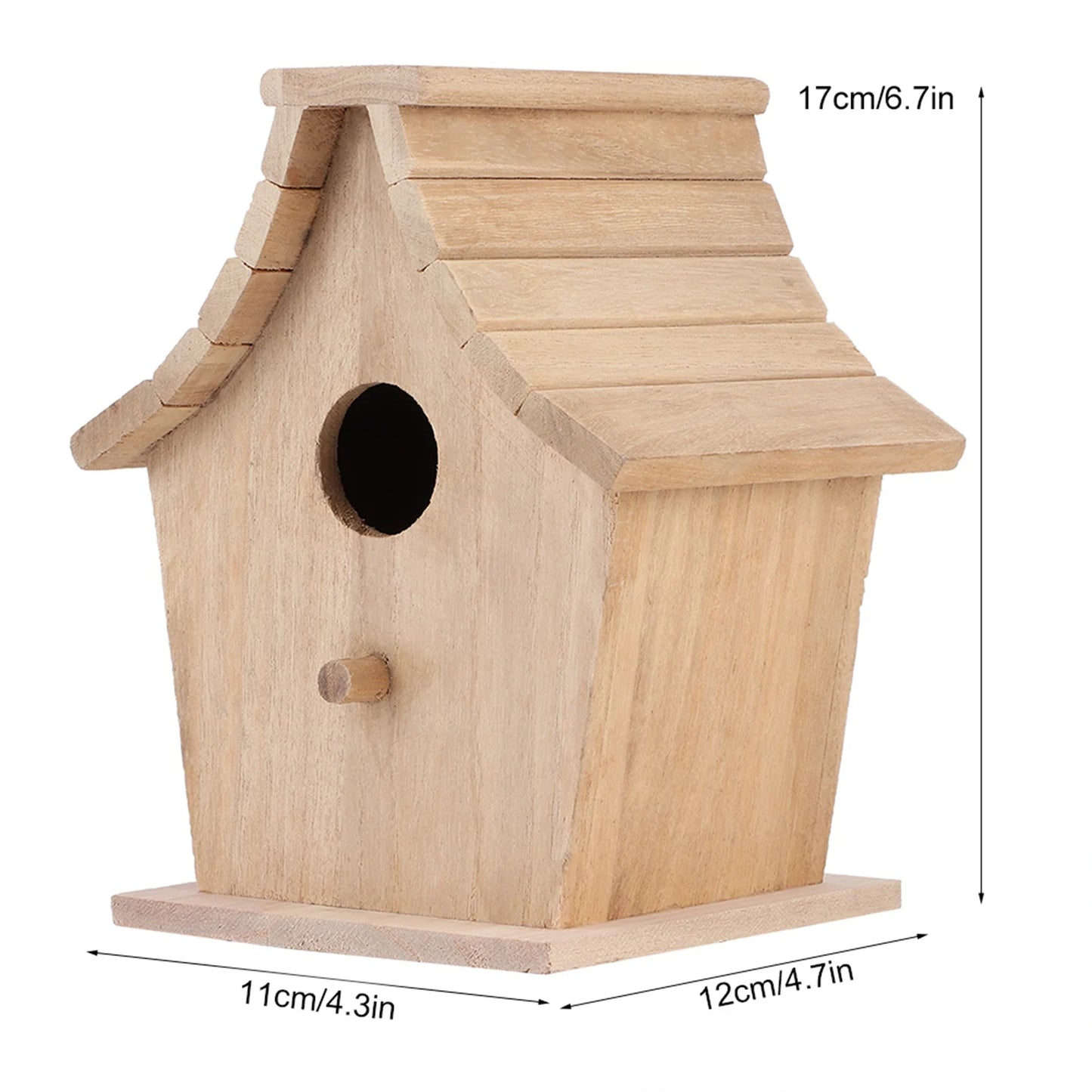 Wooden Bird Breeding Box with Perch - alternate view 3