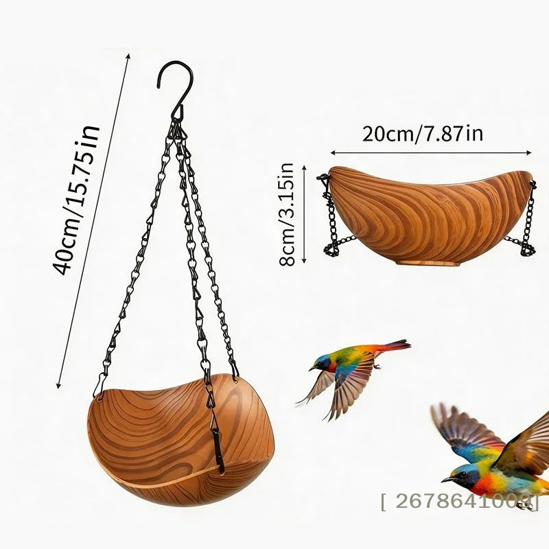 Vintage Wood Hanging Bird Feeder, 2 Styles - alternate view 6