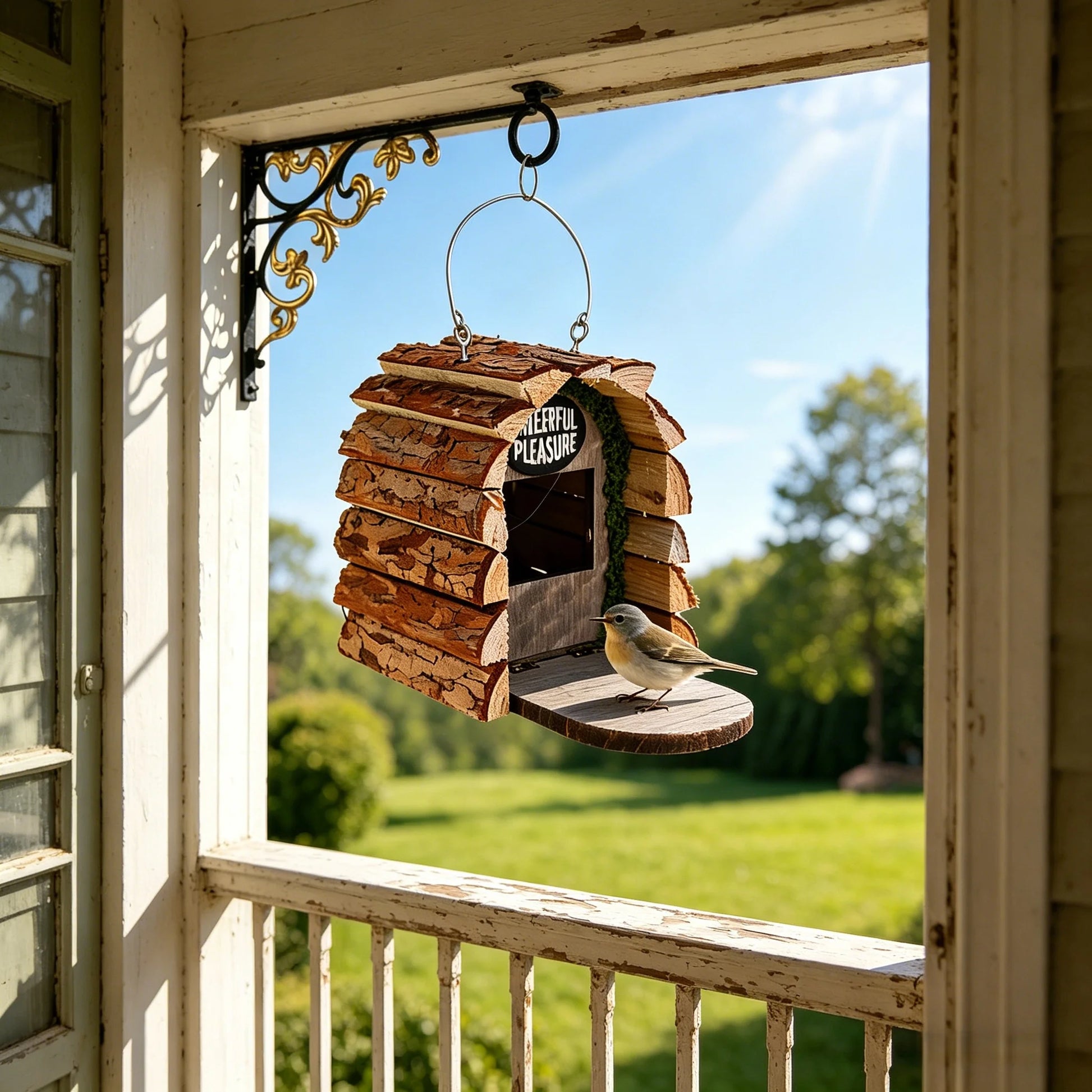 Natural Wooden Hanging Birdhouse - alternate view 2