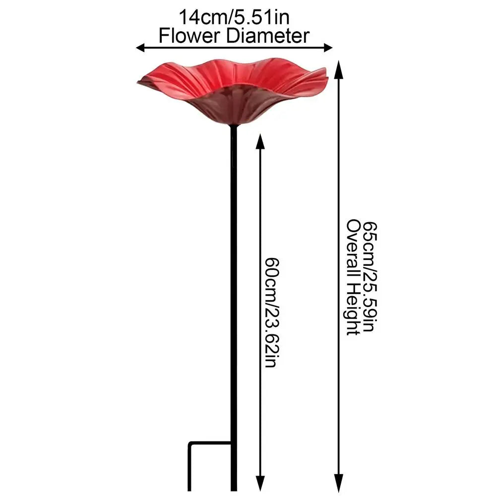 Metal Flower Garden-Stake Bird Bath, 2 Colors - alternate view 8