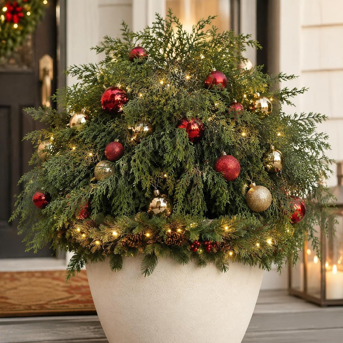 16 Artificial Norfolk Pine Stems, 18 Inch Soft Touch Cedar Greenery Branches for Christmas Wreaths, Garlands and Vase Filler