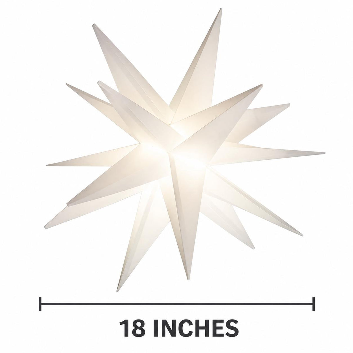 18 Inch Lighted Moravian Star, Warm White LED Hanging Christmas Star, Plug-In Outdoor Porch and Advent Decoration