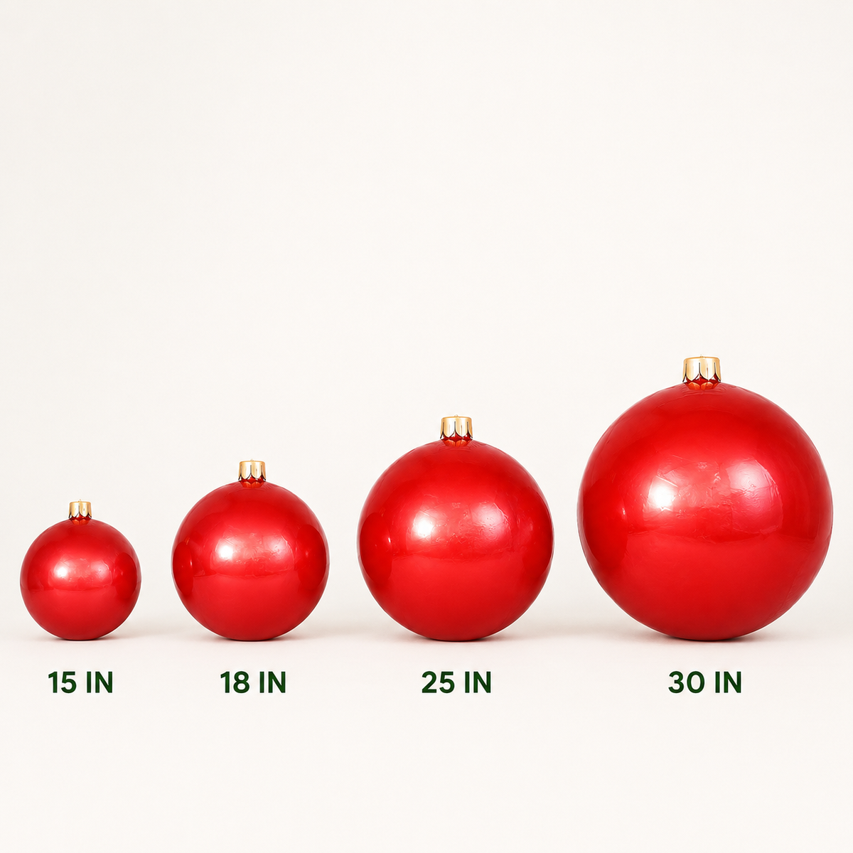 Oversized Inflatable Christmas Ornament Ball, Indoor Outdoor Holiday Yard Decor, 15-30 Inch