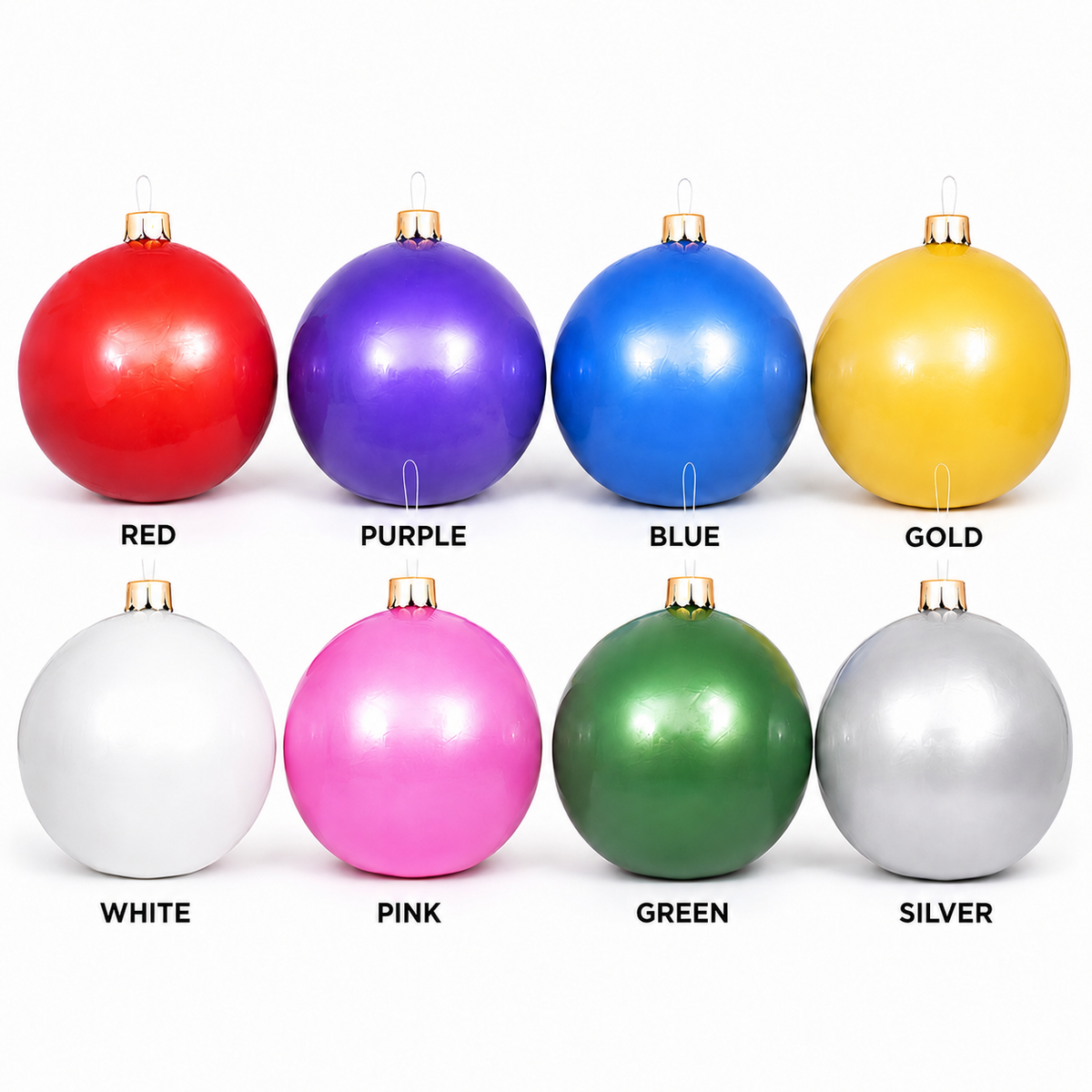 Oversized Inflatable Christmas Ornament Ball, Indoor Outdoor Holiday Yard Decor, 15-30 Inch