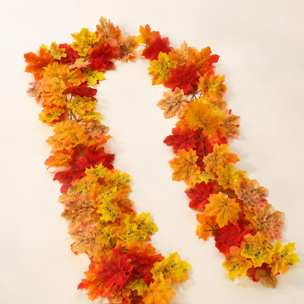 2 Pack 79 Inch Deep Red Maple Leaf Garlands, Autumn Mantel and Thanksgiving Decor