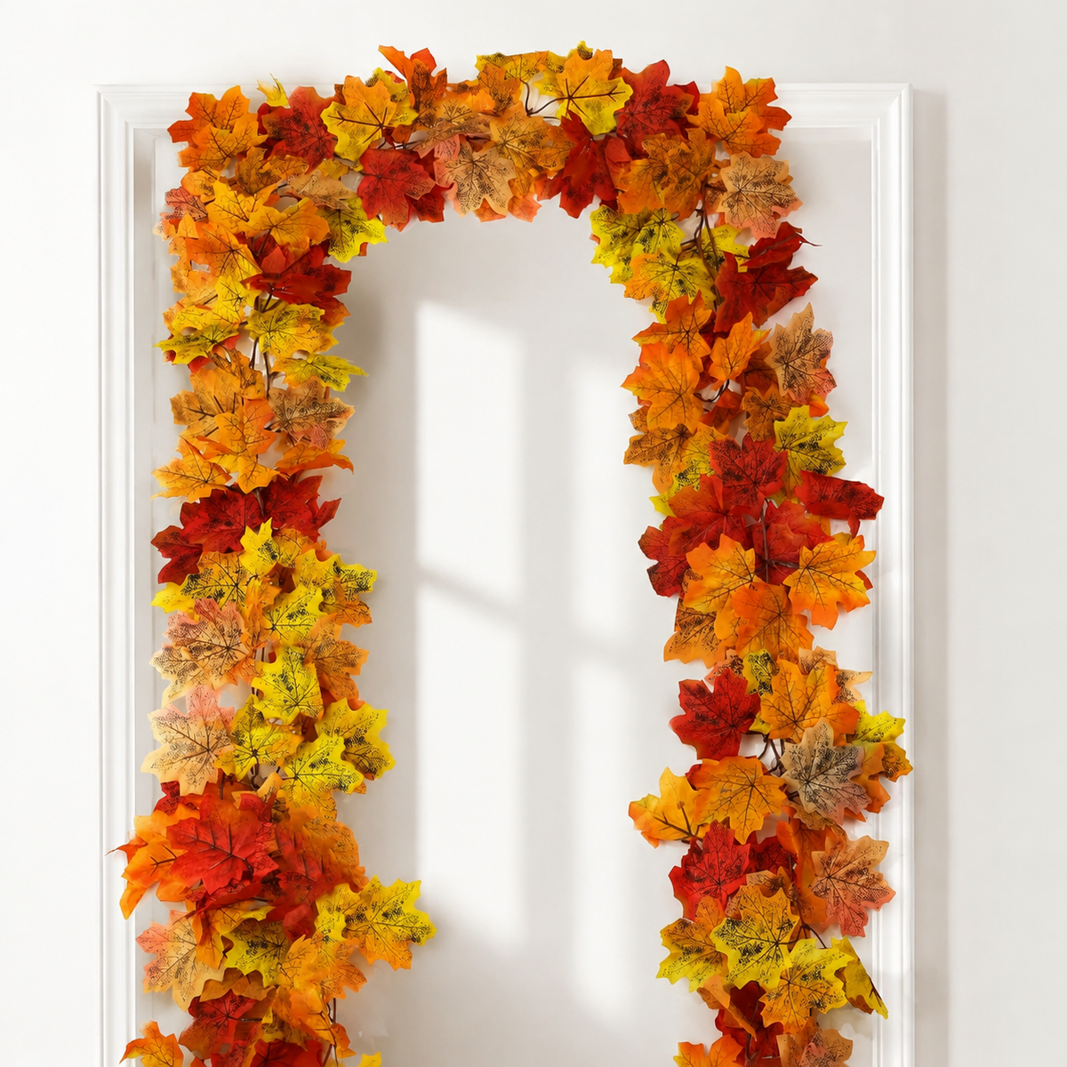 2 Pack 79 Inch Deep Red Maple Leaf Garlands, Autumn Mantel and Thanksgiving Decor