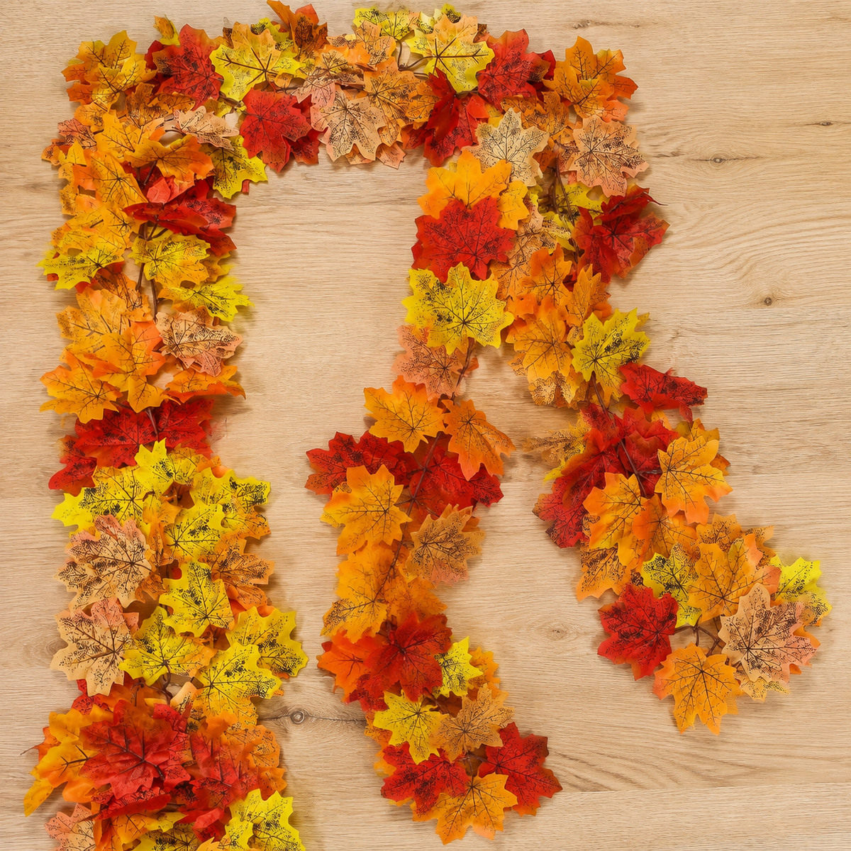 2 Pack 79 Inch Deep Red Maple Leaf Garlands, Autumn Mantel and Thanksgiving Decor