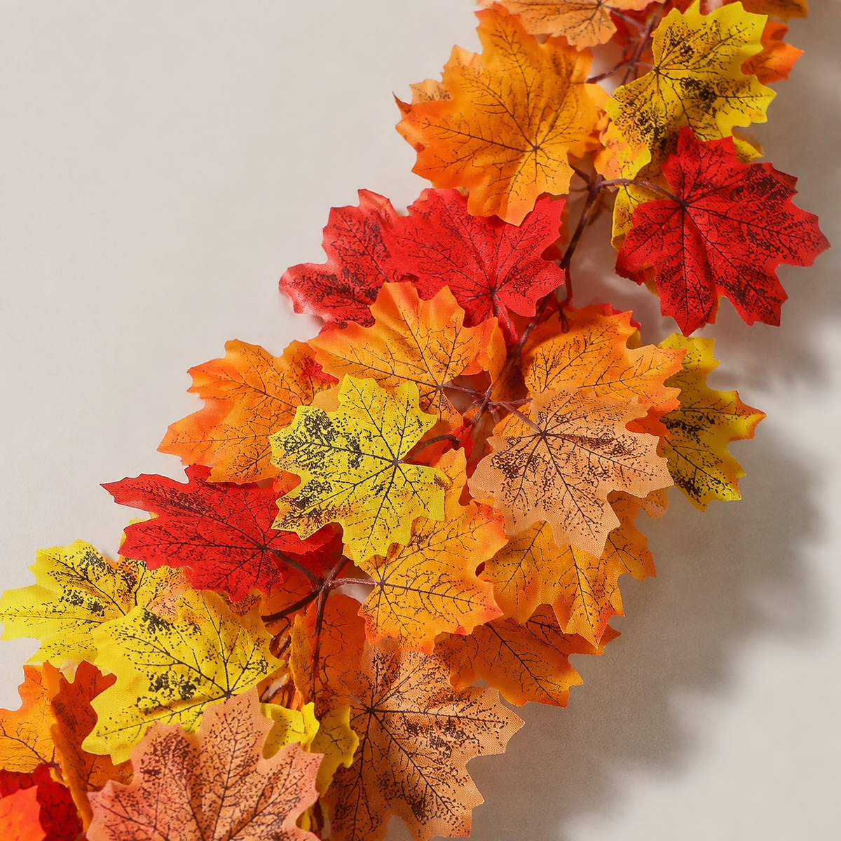 2 Pack 79 Inch Deep Red Maple Leaf Garlands, Autumn Mantel and Thanksgiving Decor