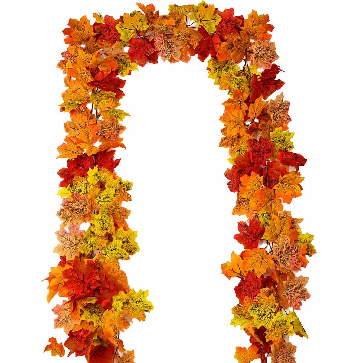 2 Pack 79 Inch Deep Red Maple Leaf Garlands, Autumn Mantel and Thanksgiving Decor