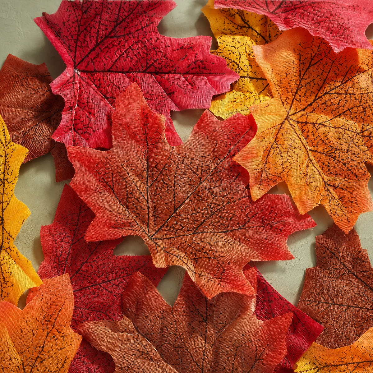 300 Artificial Maple Leaves, Mixed Autumn Colors for Crafts and Table Scatter
