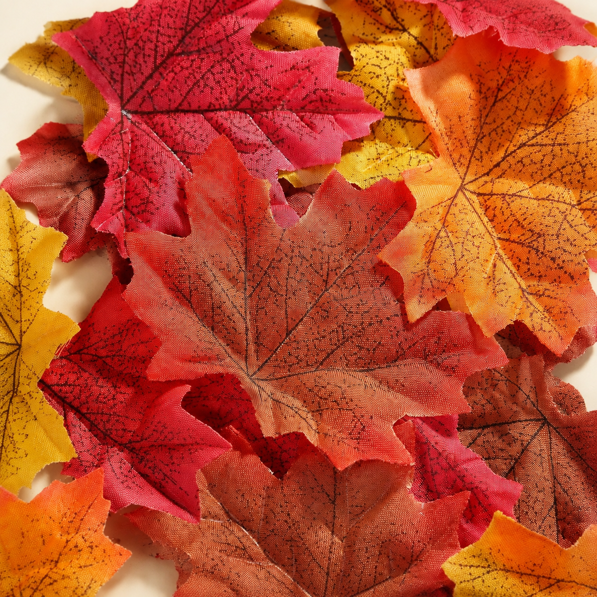 300 Artificial Maple Leaves, Mixed Autumn Colors for Crafts and Table Scatter