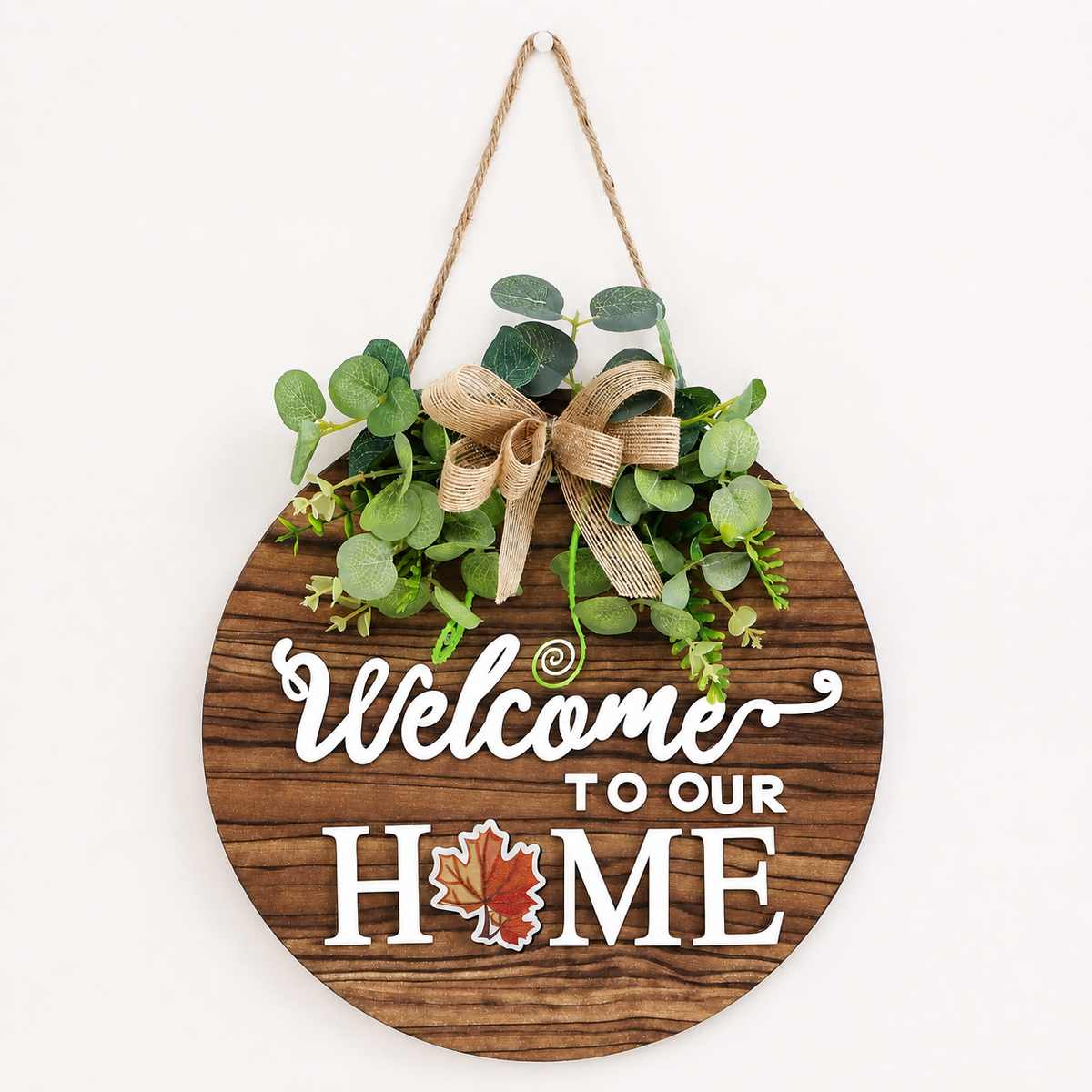12 Inch Round Welcome Sign with Seasonal Attachments