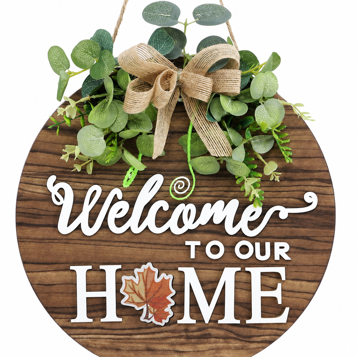12 Inch Round Welcome Sign with Seasonal Attachments