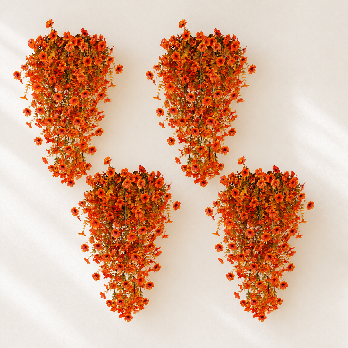 Four Orange Artificial Trailing Flower Stems